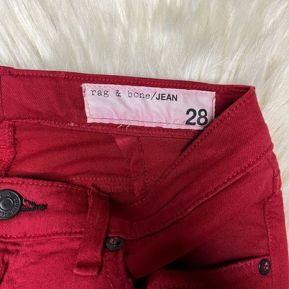 Rag & Bone red distressed skinny jeans sz 28 - Picture 4 of 10